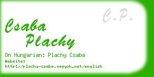 csaba plachy business card